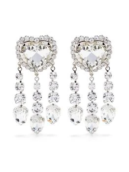 推荐ALESSANDRA RICH Crystal heart pendants earrings商品