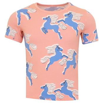 商品Mini Rodini | Pink & Blue Horse Pattern Short Sleeved T Shirt,商家Designer Childrenswear,价格¥106图片