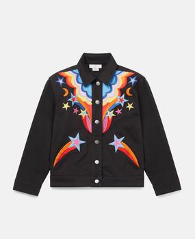 推荐Stella McCartney - Cosmic Embroidered Gabardine Jacket, Woman, Black, Size: 2商品