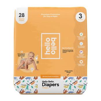 商品Hello Bello Baby Care | Hello Bello Diapers Jumbo Pack Size 3 Alphabet Soup, 28 Ea,商家MyOTCStore,价格¥72图片