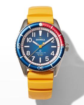 推荐Men's The Duck Stainless Steel Rubber Surf Watch, 42mm商品