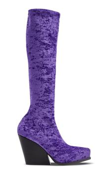 推荐Stella McCartney - Women's Cowboy Velvet Knee Boots - Purple - IT 36 - Moda Operandi商品