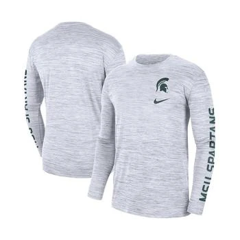 NIKE | Men's White Michigan State Spartans Velocity Legend Team Performance Long Sleeve T-shirt 