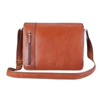 Infinity Leather | Genuine Leather Tan Laptop Satchel Messenger Shoulder Bag - Astor,商家Premium Outlets,价格¥1329