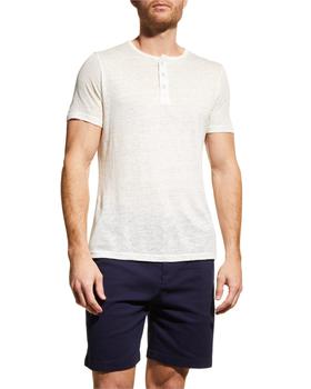 推荐Men's Henley Linen T-Shirt商品
