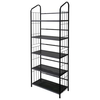 QuikFurn | 5-Tier Bookcase Storage Shelves Rack in Black Metal,商家Premium Outlets,价格¥1509