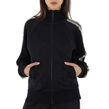 推荐Ladies Crystal Detail Jersey Tracksuit Jacket In Black商品