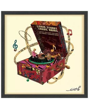 Empire Art Direct | "Wind Up 78 "Hand-made dimensional music box art collage, under glass, encased on a black shadow box frame, 25" x 25" x 1.4",商家Macy's,价格¥1309