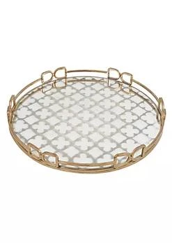A & B Home | 18" Gold and Clear Classic Vintage Style Large Round Tray,商家Belk,价格¥762