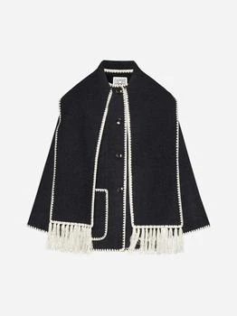推荐Embroidered scarf wool-blend jacket商品