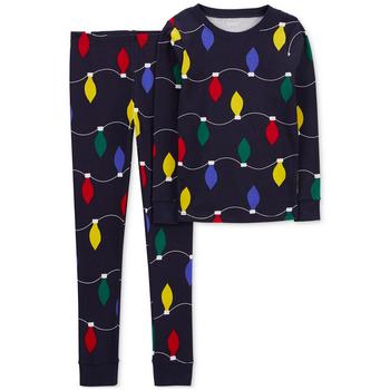 商品Big Kids 2-Pc. Holiday Lights Pajama Set图片