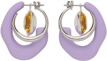 商品MOUNSER | Silver & Purple Marshmallow Hoop Earrings,商家SSENSE,价格¥1438图片