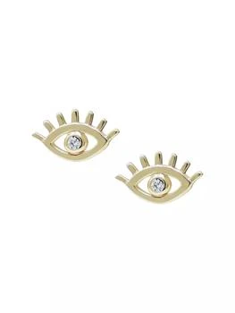 Anzie | Anzie X Mel Soldera 14K Yellow Gold & 0.03 TCW Diamond Eye Stud Earrings,商家Saks Fifth Avenue,价格¥2963