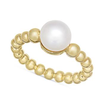 商品Macy's | Cultured Freshwater Pearl (8 1/4 x 8 1/2 mm) Beaded Ring in 14k Gold-Plated Sterling Silver,商家Macy's,价格¥425图片