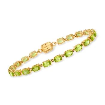 Ross-Simons | Ross-Simons Peridot Tennis Bracelet in 18kt Gold Over Sterling With Magnetic Clasp,商家Premium Outlets,价格¥1311