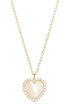 商品Mother of Pearl & CZ Heart Pendant Necklace图片