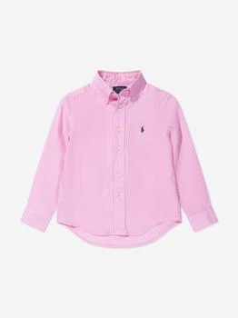 推荐Boys Linen Logo Shirt in Pink商品