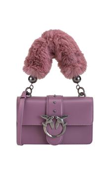 PINKO | Mini love bag icon with faux fur shoulder strap商品图片,