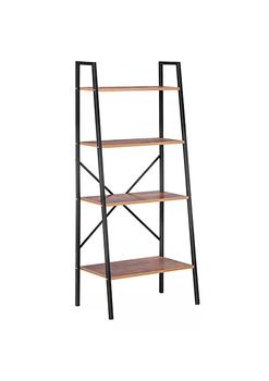 商品HOMCOM | Industrial 4 Tier Ladder Shelf Bookshelf Vintage Storage Rack Plant Stand with Wood Metal Frame for Living Room Bathroom,商家Belk,价格¥552图片