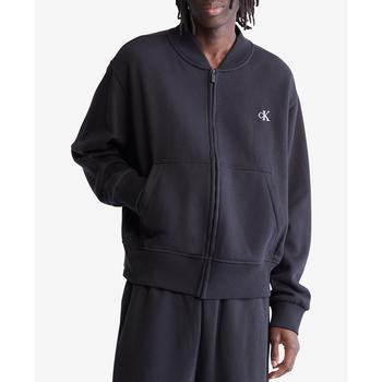 ck卫衣推荐, Calvin Klein | Men's Relaxed Fit Archive Logo Fleece Bomber Jacket商品图片 