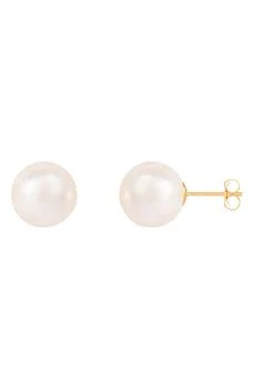 Splendid Pearls | 14K Gold 10-10.5mm Cultured Freshwater Pearl Stud Earrings 独家减免邮费