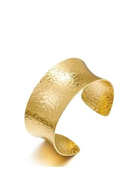 Liv Oliver | 18K Gold Polished Textured Cuff Bangle,商家Premium Outlets,价格¥1935