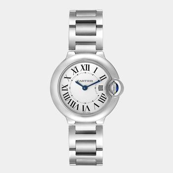 [二手商品] Cartier | Cartier Silver Stainless Steel Ballon Bleu W69010Z4 Women's Wristwatch 28 mm商品图片,