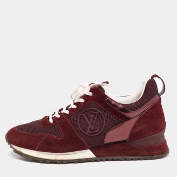 lv低帮鞋, [二手商品] Louis Vuitton | Louis Vuitton Burgundy Mesh, Suede and Leather Runaway Low-Top Sneakers Size 37.5商品图片 8.9折, 满1件减$100, 满减