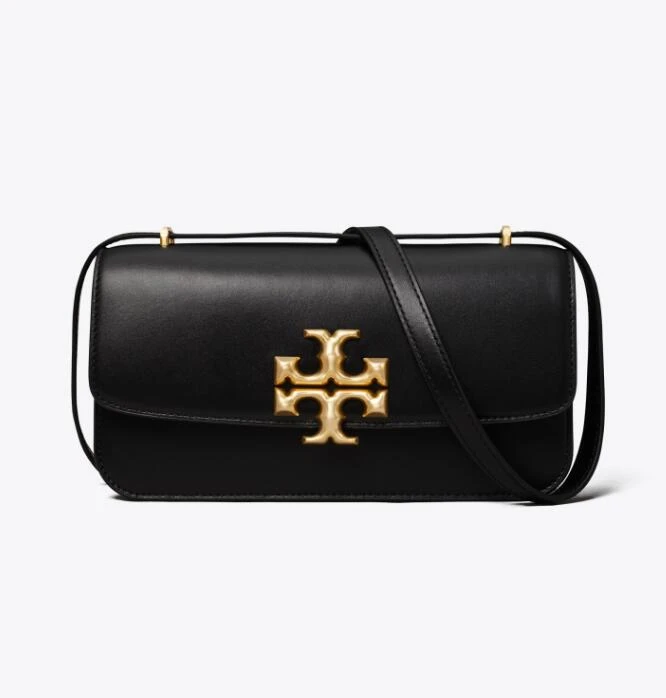 Tory Burch | 汤丽柏琦TORY BURCH 女士ELEANOR系列黑色皮质法棍包单肩斜挎包 89644-001,商家C-L'Amour,价格¥3790