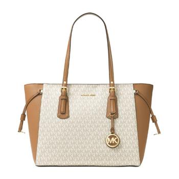 Michael Kors Ladies Logo Print Dome Crossbody Bag (Vanilla/sftpink):  Handbags