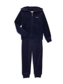 product Little Girl's 2-Piece Velour Track Hoodie & Joggers Set image