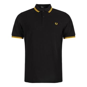 fred perry polo衣服, Fred Perry | Fred Perry Twin Tipped Polo Shirt  - Black with Yellow / Yellow商品图片 