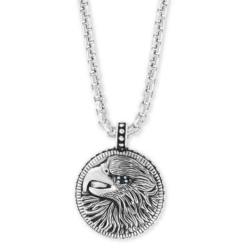 Effy | EFFY® Men's Black Spinel Eagle 22" Pendant Necklace in Sterling Silver商品图片,7.9折×额外8折, 额外八折