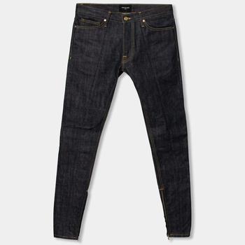 [二手商品] Fear of god | Fear of God Navy Blue Denim Zipped Hem Slim Fit Jeans M商品图片,7.1折