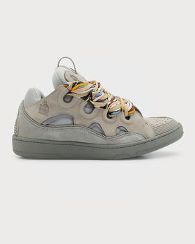 Lanvin | Men's Multi-Lace Low-Top Curb Sneakers商品图片,