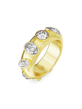 商品Swarovski | Dextera Goldtone & Crystal Mixed Cuts Tube Ring,商家Saks Fifth Avenue,价格¥944图片