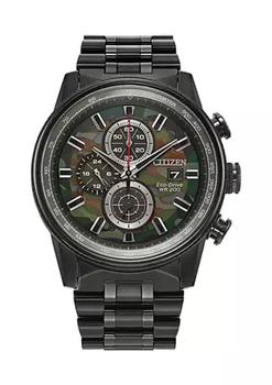 西铁城光动能, Citizen | Eco-Drive Men's Nighthawk Chronograph Black Ion-Plated Stainless Steel Bracelet Watch商品图片 7.5折
