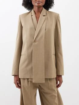 推荐Removable-panel wool-twill single-breasted jacket商品