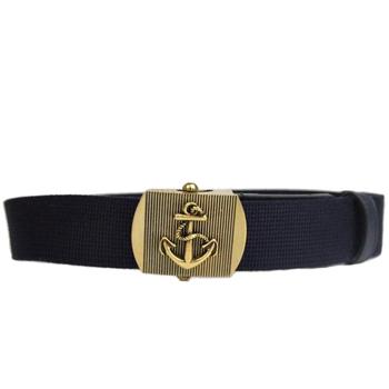 gucci皮带男, Gucci | Gucci Men's Blue Fabric Brass Anchor Buckle Belt商品图片 6.5折