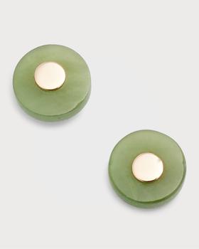 商品Ginette NY | Donut Jade Rose Gold Stud Earrings,商家Neiman Marcus,价格¥3677图片