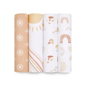 aden + anais | Baby Girls Keep Rising Swaddle Blankets, Pack of 4,商家Macy's,价格¥411