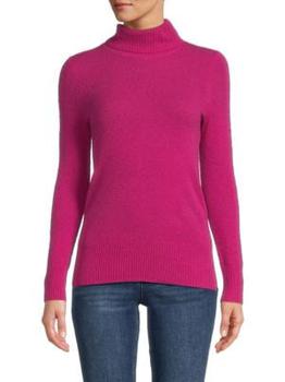 Saks Fifth Avenue | Ribbed Trim ​Turtleneck Cashmere Sweater商品图片,6.9折