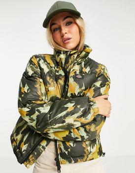 迪克斯新款, DICKIES | Dickies Crafted camo puffer jacket in green商品图片 