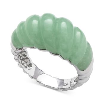 商品Belle de Mer | Jade Carved Ring in Sterling Silver,商家Macy's,价格¥1249图片