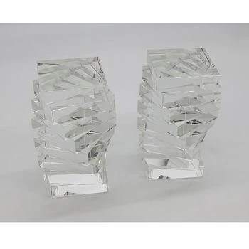 Tizo | Crystal Glass Twisted Book End, Pair,商家Bloomingdale's,价格¥1774