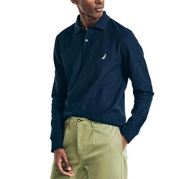 Nautica | Men's Classic-Fit Long-Sleeve Polo Shirt 7.3折×额外8折, 额外八折