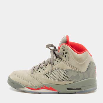 aj女鞋多少钱, [二手商品] Jordan | Jordan Grey Suede Air Jordan Retro 5 High Top Sneakers Size 36商品图片 6.2折