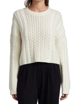 推荐Merino Wool-Cashmere Blend Multi-Knit Sweater商品