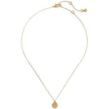 kate spade项链, Kate Spade | Gold-Tone Pavé Initial Mini Pendant Necklace, 16" + 3" extender商品图片 6.6折