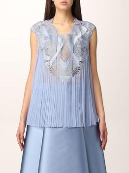 商品Alberta Ferretti | Alberta Ferretti chiffon top with embroideries and laces,商家Giglio,价格¥4046图片